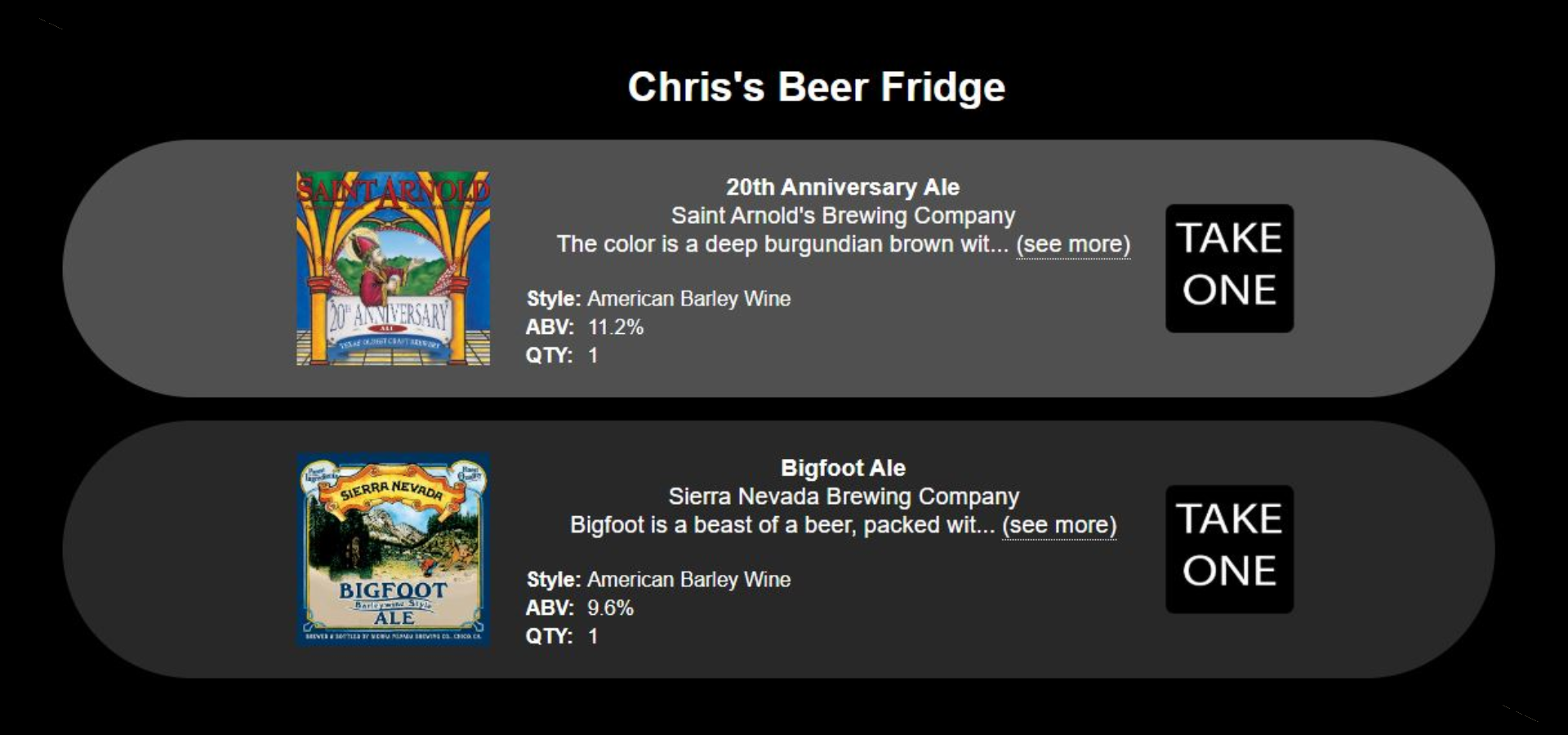 Chris's Beer Fridge